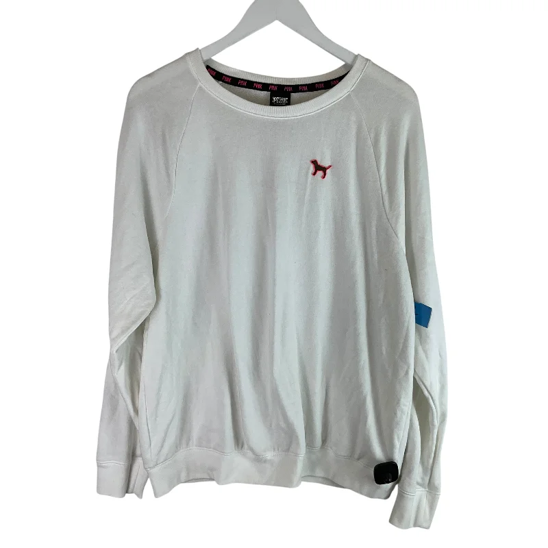 Minimalist fleece sweatshirts black -Sweatshirt Crewneck By Pink In White, Size: L