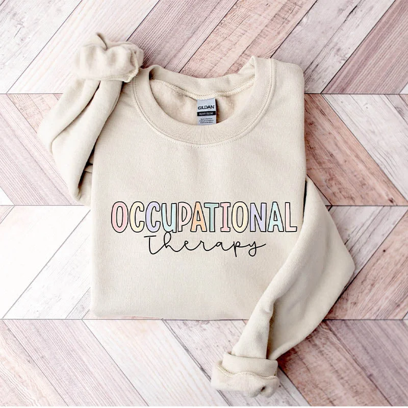 Plain cotton sweatshirts red -Occupational Therapy Sweatshirt