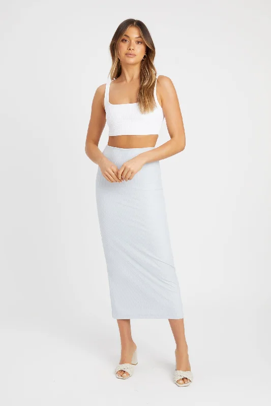 mesh panel skirts -Staple Rib Midi Skirt