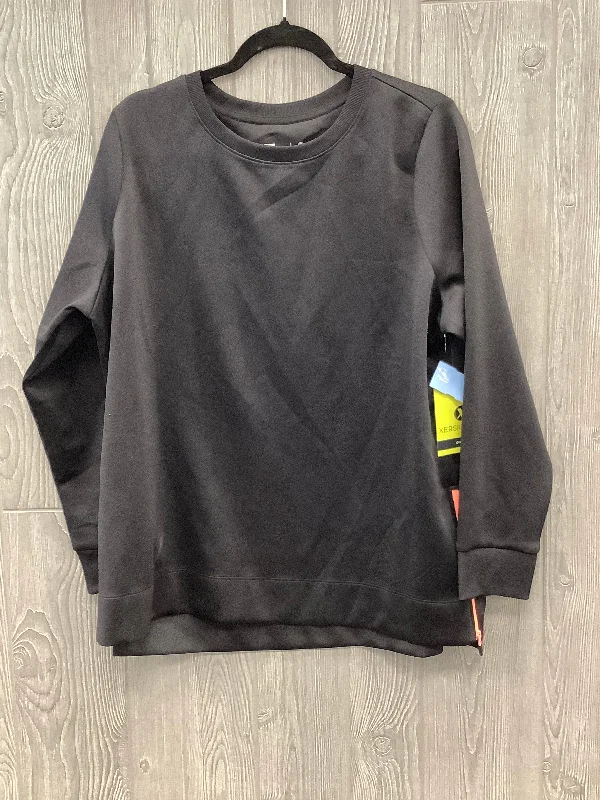 Oversized crewneck sweatshirts black -Athletic Sweatshirt Crewneck By Xersion In Black, Size: Xl