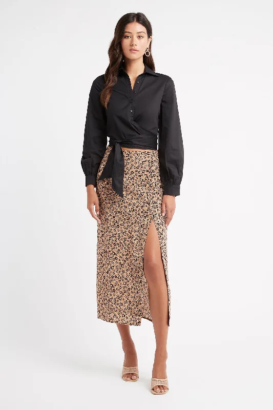 subtle pattern skirts -Tyla Midi Split Skirt