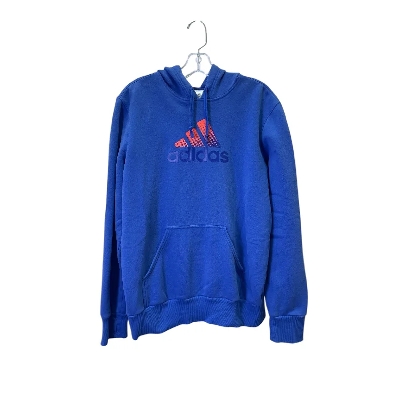 Minimalist crewneck sweatshirts red -Athletic Sweatshirt Hoodie By Adidas In Blue, Size:L