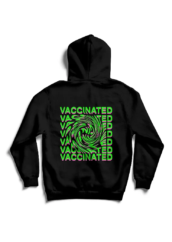 Cozy graphic hoodie white -Vaccinated / Oversized Pullover Hoodie