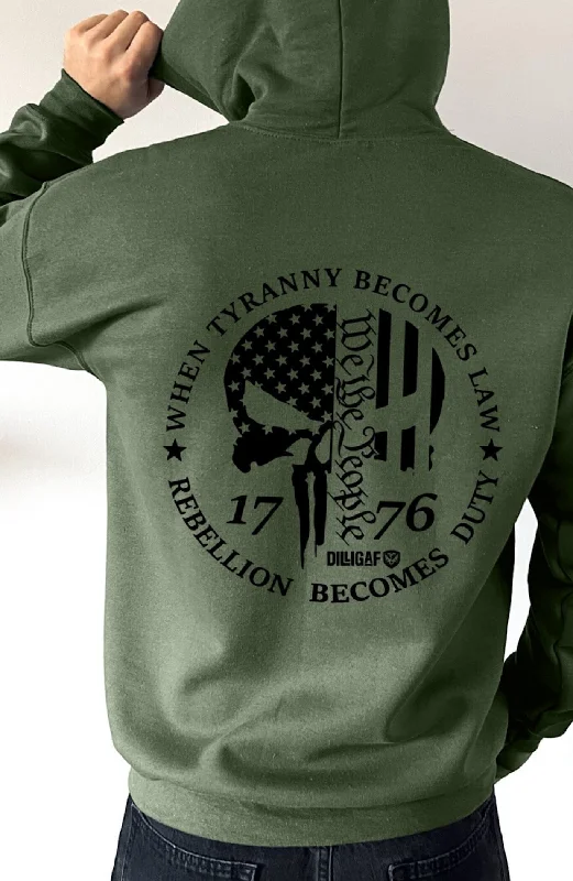 Plain pullover hoodie navy -When Tyranny Becomes Law Pullover Hoodie