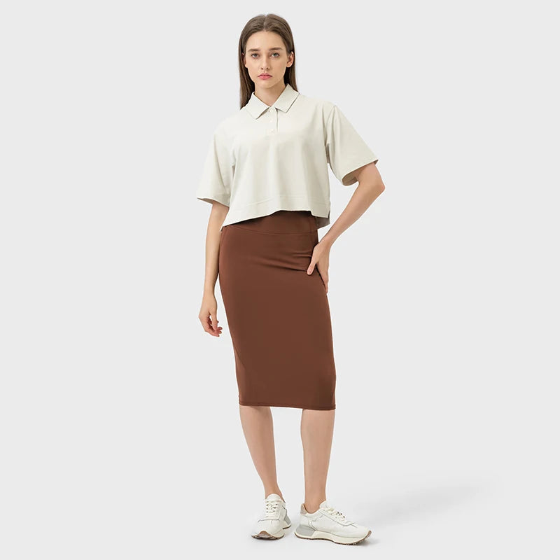 boho skirts flowy -New Lemon Golf Wear Outdoor Sports Tennis Sexy Hip Split Tail Casual Commuting Skirt