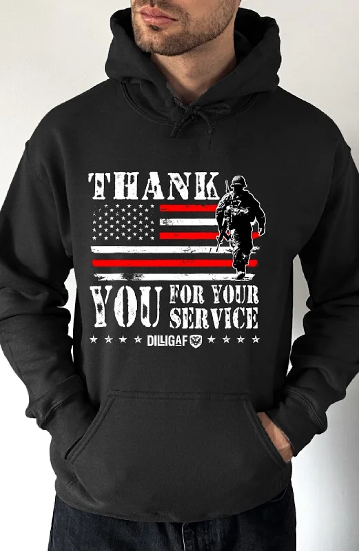 Plain pullover hoodie beige -Thank You For Your Service Pullover Hoodie