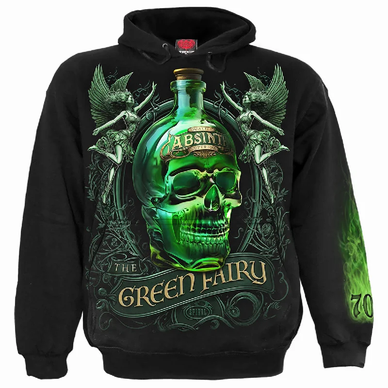 Retro fleece hoodie red -THE GREEN FAIRY - Hoody Black