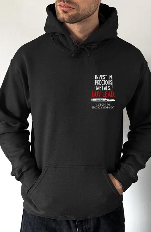 Retro cotton hoodie black -Simple Buy Lead Pullover Hoodie