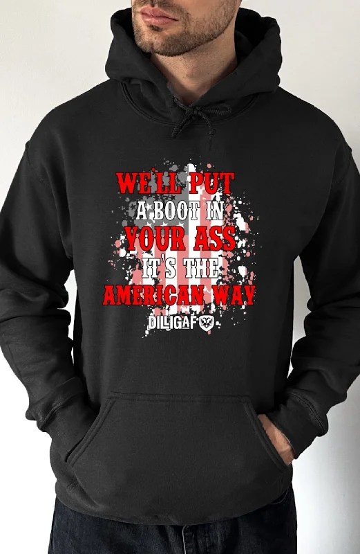 Lightweight fleece hoodie white -Boot In The Ass Pullover Hoodie