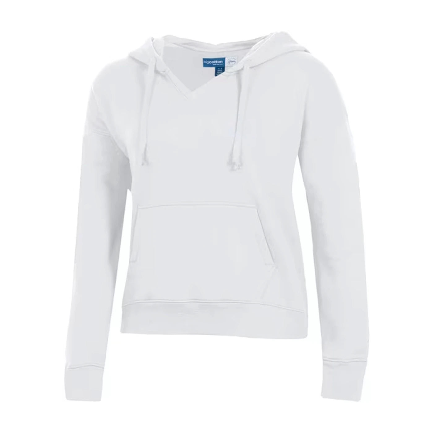 Plain fleece hoodie navy -White Hooded Sweatshirt