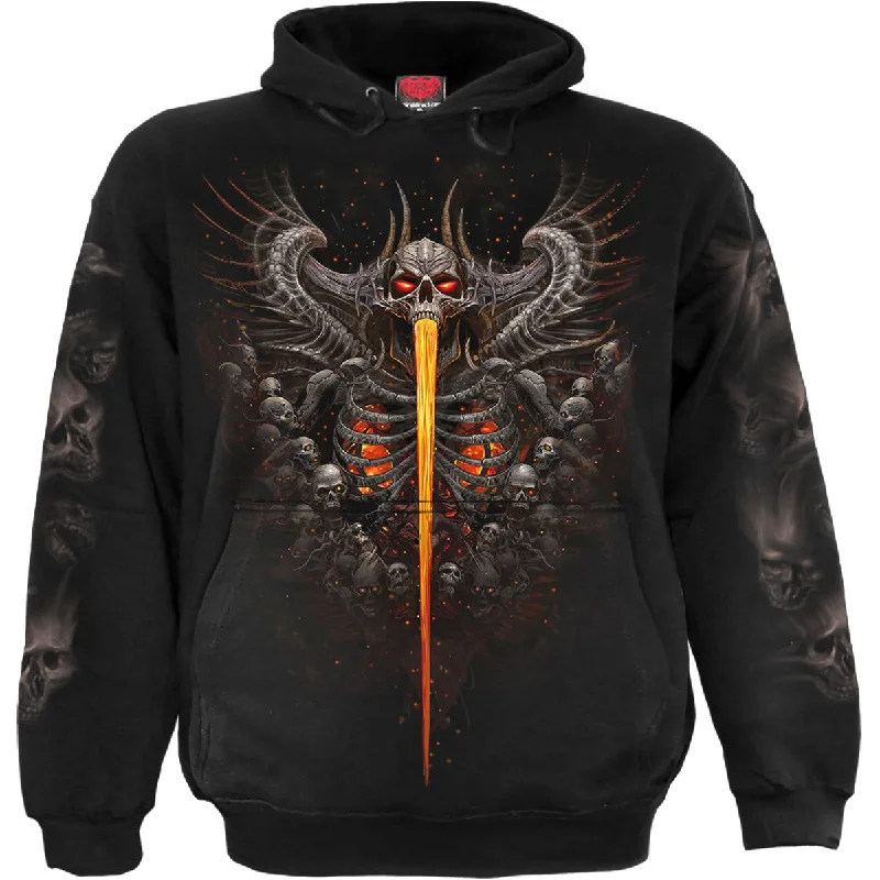 Lightweight graphic hoodie navy -GATES OF HELL - Hoody Black