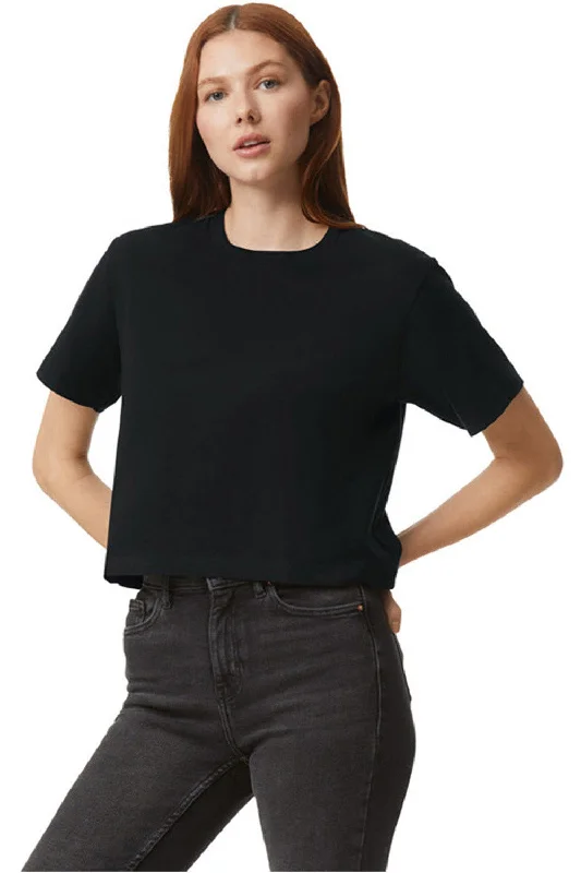 team bride t-shirts -American Apparel Womens Fine Jersey Boxy Short Sleeve Crewneck T-Shirt - Black