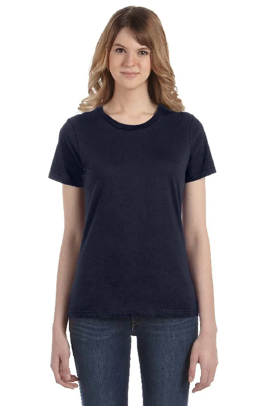 mid-range t-shirts -Gildan Womens Short Sleeve Crewneck T-Shirt - Navy Blue