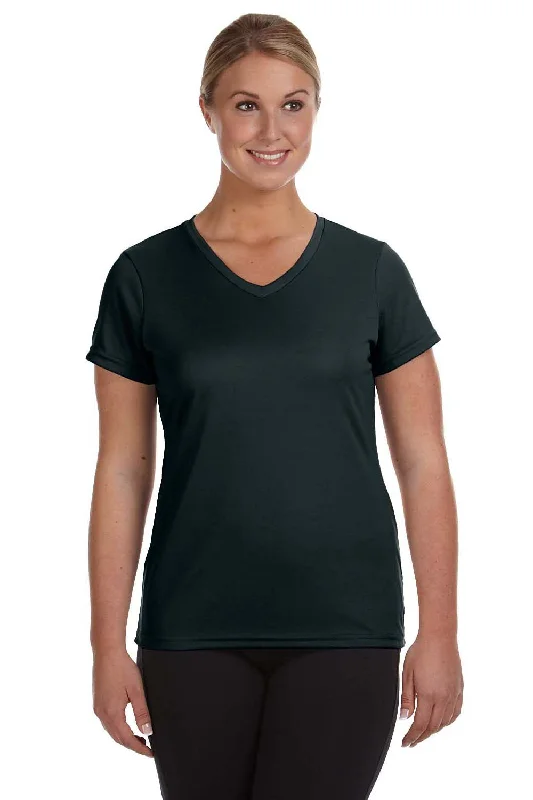 luxury brand t-shirts -Augusta Sportswear Womens Moisture Wicking Short Sleeve V-Neck T-Shirt - Black