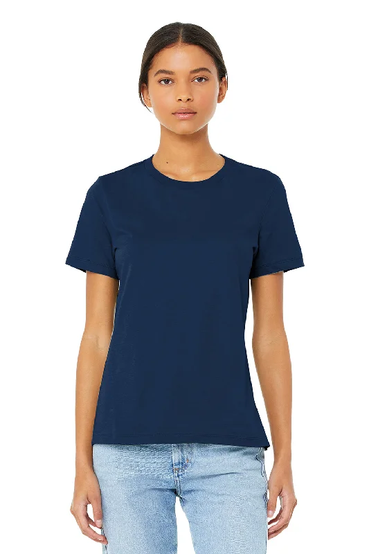 loose fit t-shirts -Bella + Canvas Womens Relaxed Jersey Short Sleeve Crewneck T-Shirt - Navy Blue