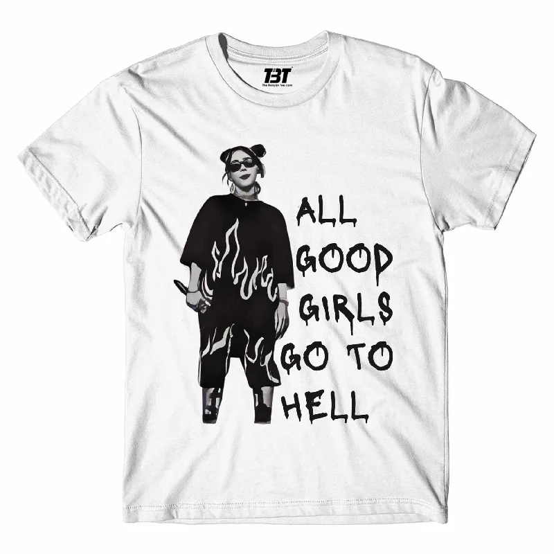 number t-shirts sports -Billie Eilish T shirt - All The Good Girls Go To Hell