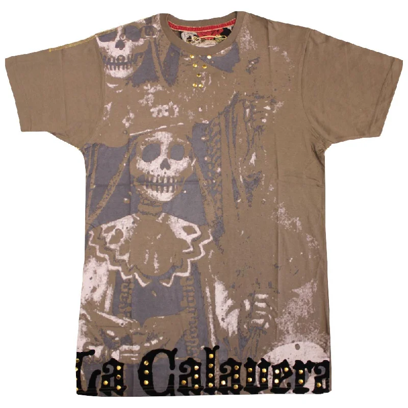 tie-dye festival t-shirts -Blanco Label SS La Familia T-shirt Taupe