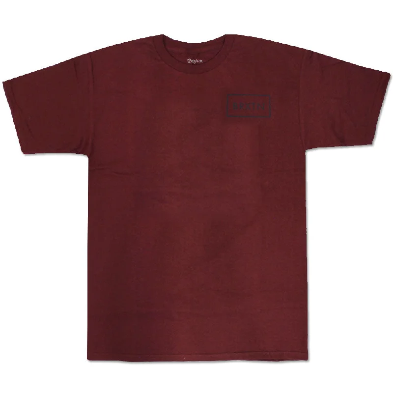 throwback t-shirts retro -Brixton Rift T-Shirt Burgundy Navy