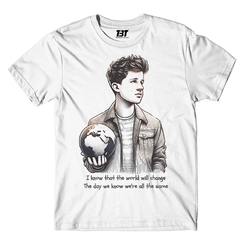 silk blend t-shirts -Charlie Puth T shirt - Change