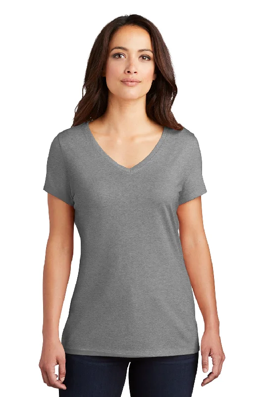 blended fabric t-shirts -District Womens Perfect Tri Short Sleeve V-Neck T-Shirt - Grey Frost