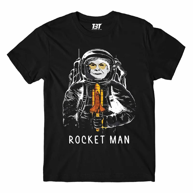 sleeve print t-shirts -Elton John T shirt - Rocket Man