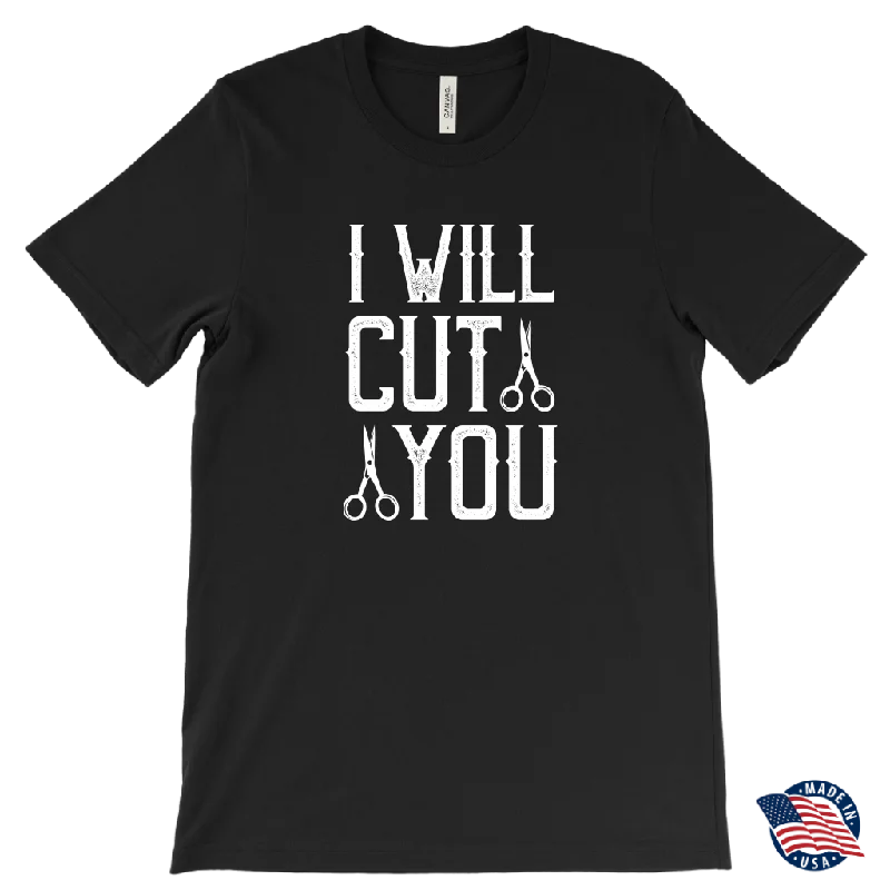 vintage logo t-shirts -I WILL CUT YOU Barber Humor Men's T-Shirt