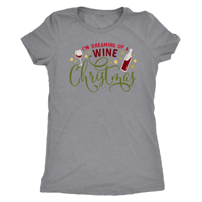 chevron t-shirts pattern -I'M DREAMING of a WINE CHRISTMAS Women's Triblend T-Shirt