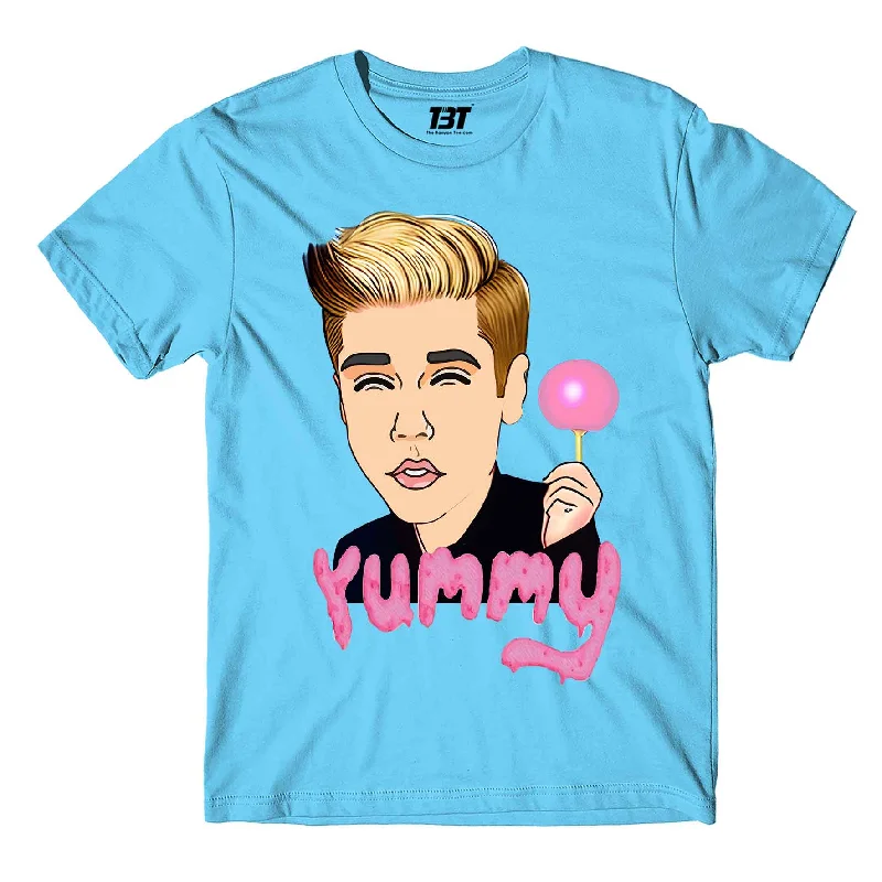 grey t-shirts neutral -Justin Bieber T shirt - Yummy