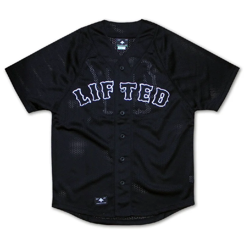 flannel lined t-shirts -Lrg RC Mesh Baseball T-shirt Jersey Black