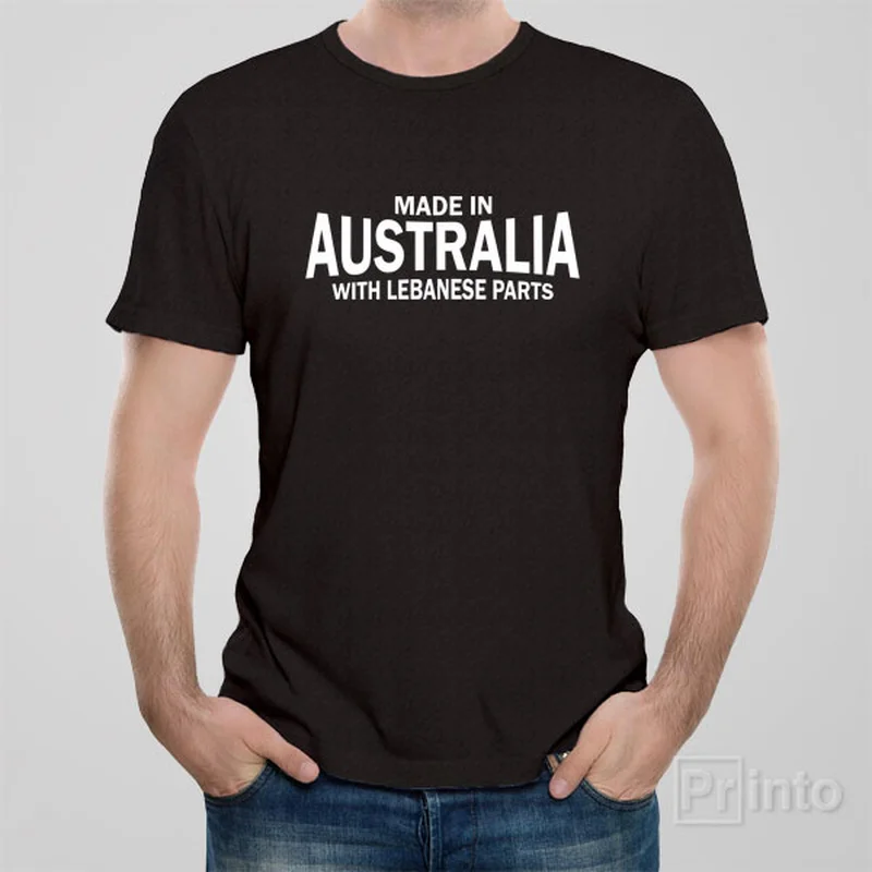 kangaroo pocket t-shirts -Made in Australia with Lebanese parts - T-shirt