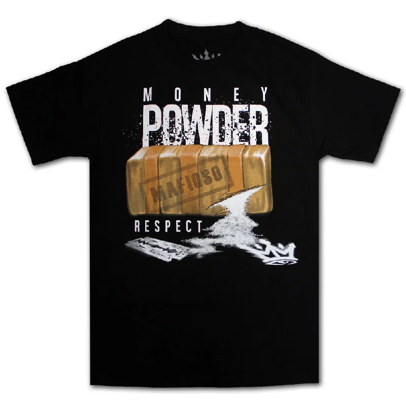 holiday themed t-shirts -Mafioso Powder T-Shirt Black