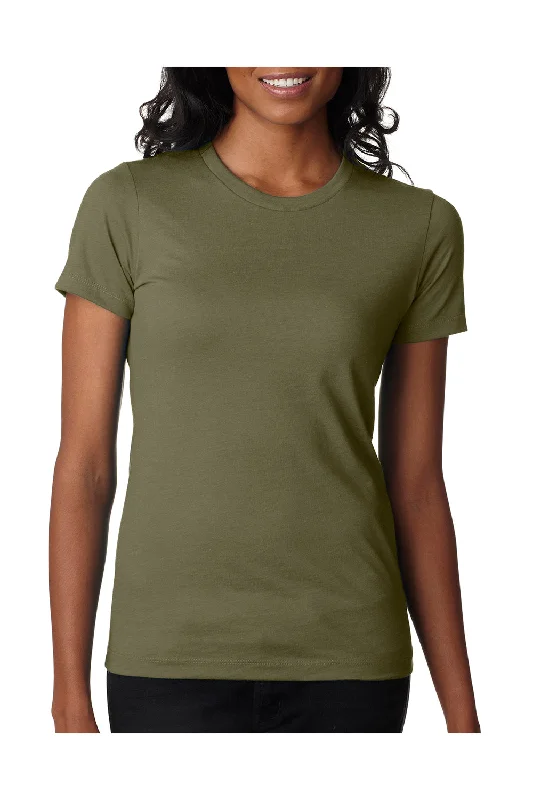 foil print t-shirts -Next Level Womens CVC Jersey Short Sleeve Crewneck T-Shirt - Military Green