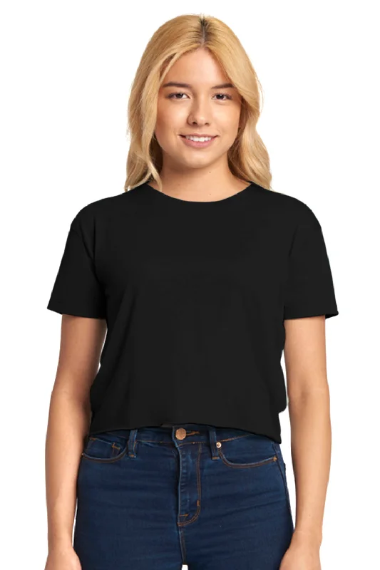 coder t-shirts tech -Next Level Womens Festival Cali Crop Short Sleeve Crewneck T-Shirt - Black