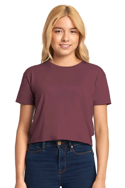 pilot t-shirts aviation -Next Level Womens Festival Cali Crop Short Sleeve Crewneck T-Shirt - Shiraz