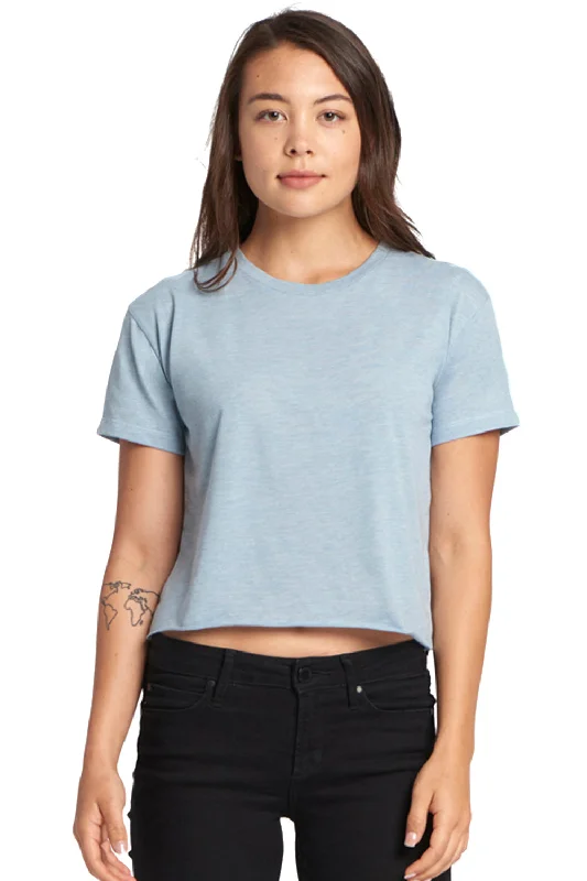 national park t-shirts -Next Level Womens Festival Cali Crop Short Sleeve Crewneck T-Shirt - Stonewashed Blue