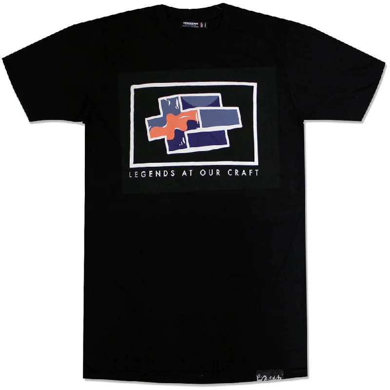 metallic t-shirts bold -Pink Dolphin Cross Content T-Shirt Black