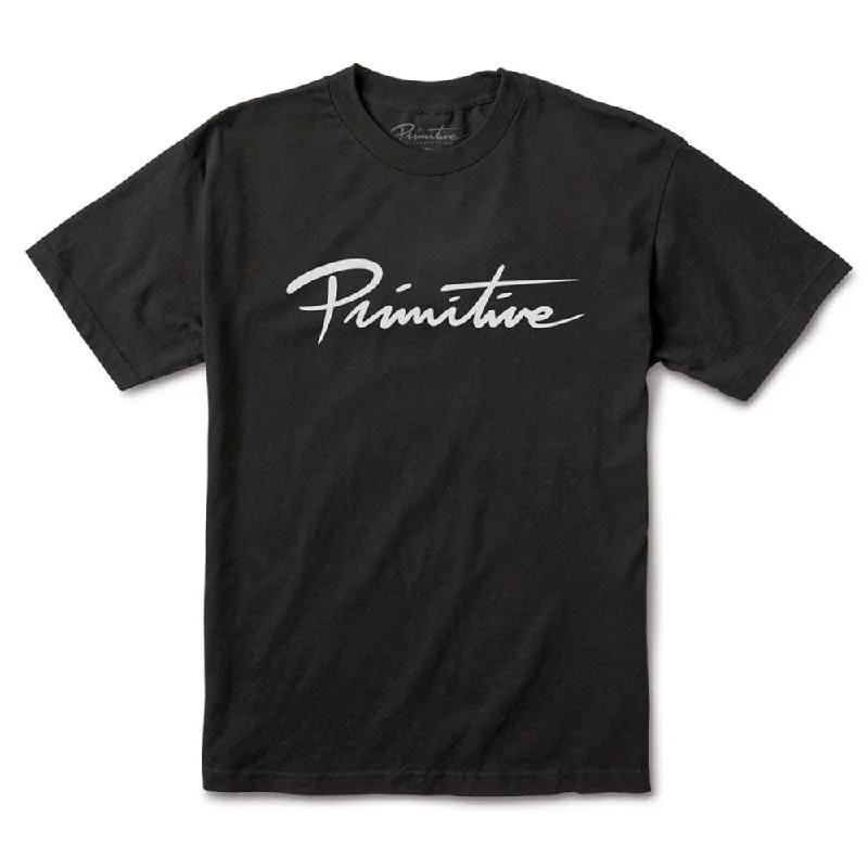 pet photo t-shirts -Primitive Apparel Nuevo Script T-Shirt Black