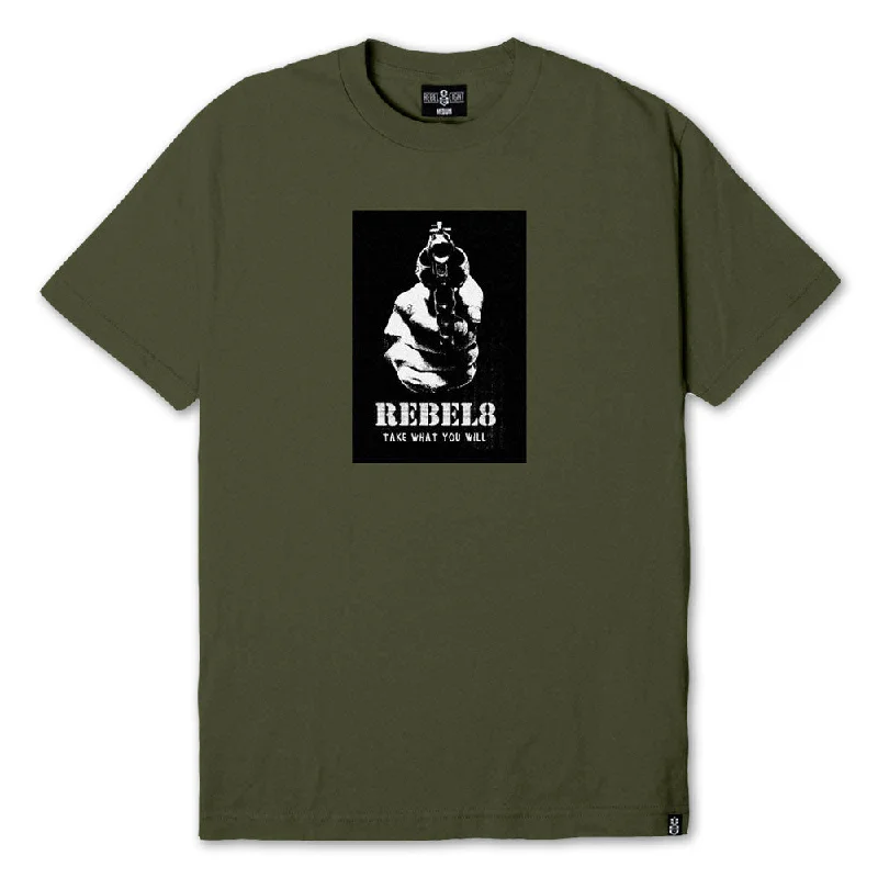 holographic t-shirts -Rebel8 Larceny T-shirt Olive