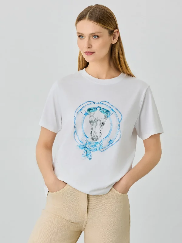 outdoor yoga t-shirts -Regular Fit T-shirt In Organic Cotton With Aquarius Sign