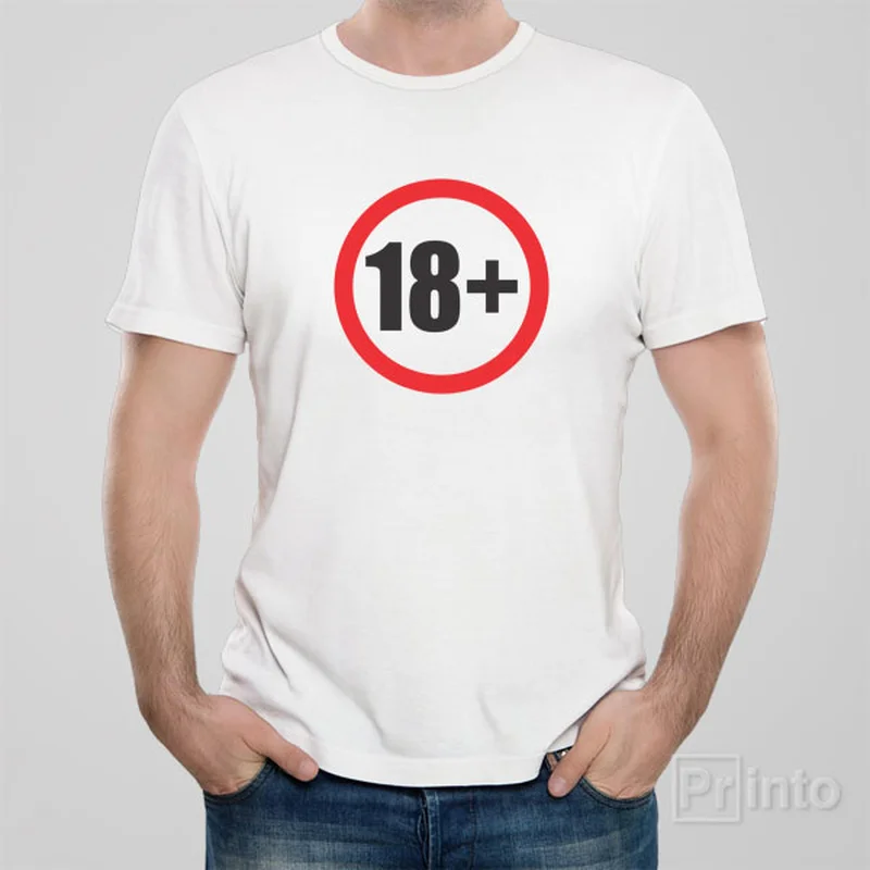 flap pocket t-shirts -Road sign 18+