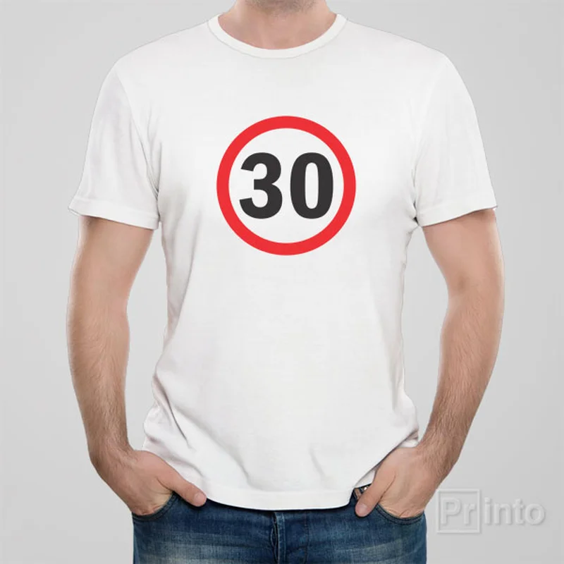 loose graphic t-shirts -Road sign 30