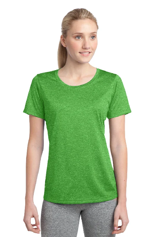 EDM t-shirts party -Sport-Tek Womens Contender Heather Moisture Wicking Short Sleeve Crewneck T-Shirt - Heather Turf Green - Closeout