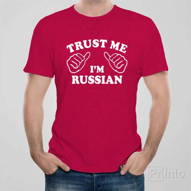 asymmetrical t-shirts -Trust me - I am Russian - T-shirt