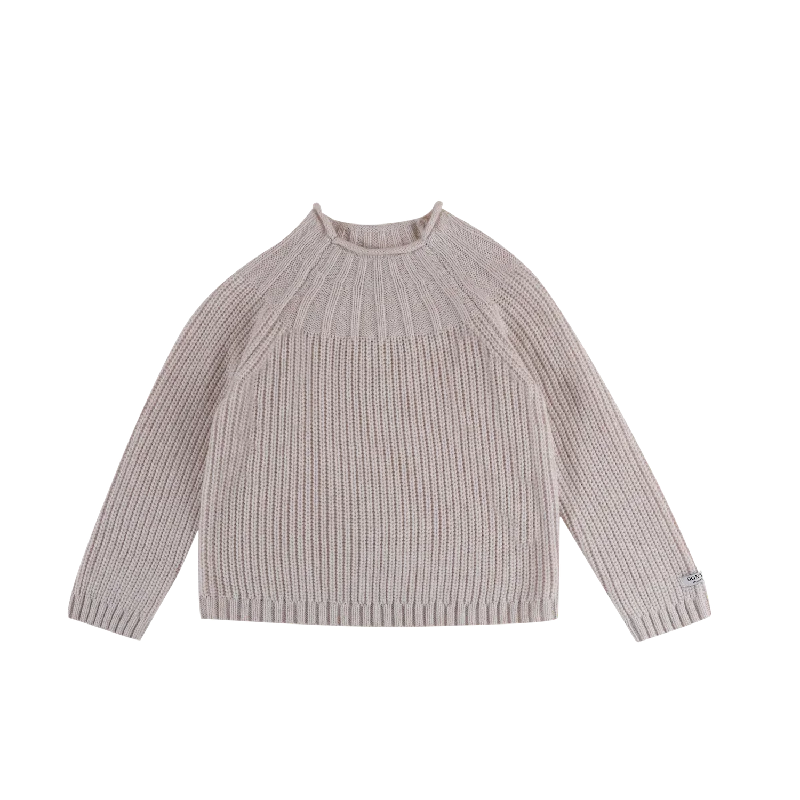 Striped knit pullover sweater navy -Dawi Sweater | Soft Sand