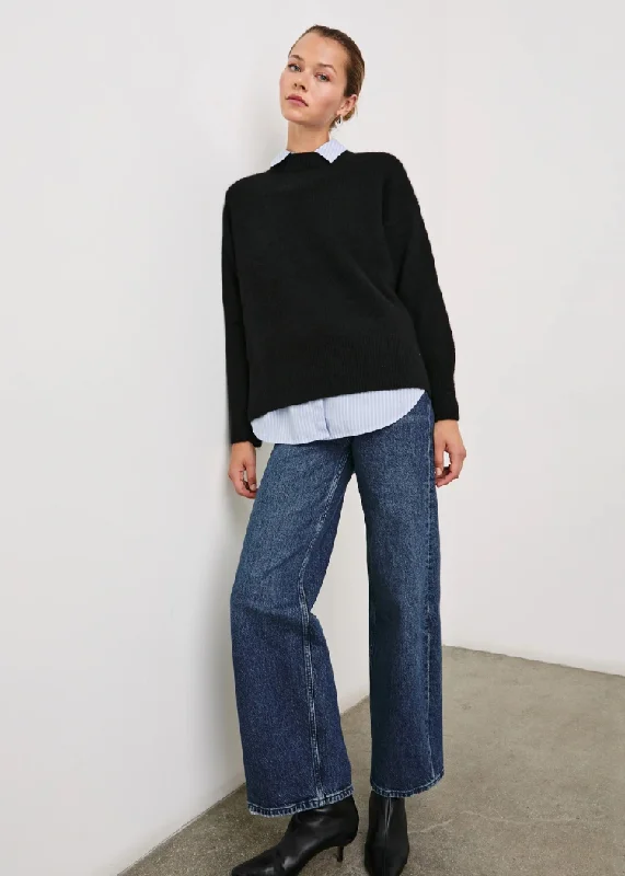 Loose pullover sweater white -Rails Miranda Sweater- Black