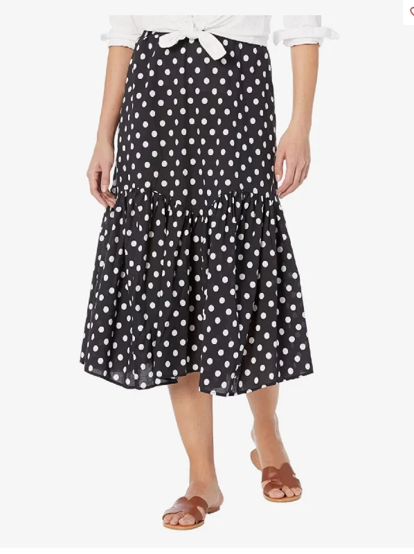 performance skirts -Polka Dot Midi Skirt In Black White