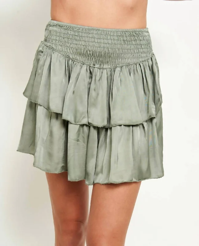 digital print skirts -Zaya Skirt In Military