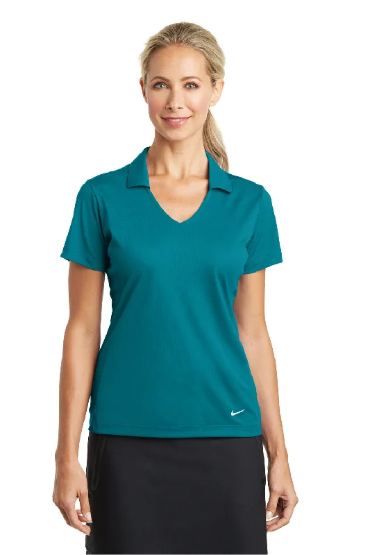 striped shirts classic -Nike Womens Dri-Fit Moisture Wicking Short Sleeve Polo Shirt - Blustery Green