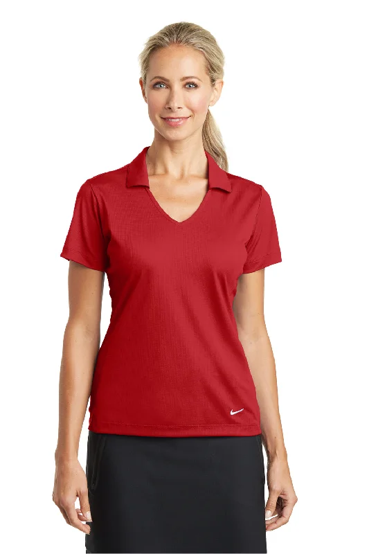 linen shirts breezy -Nike Womens Dri-Fit Moisture Wicking Short Sleeve Polo Shirt - University Red