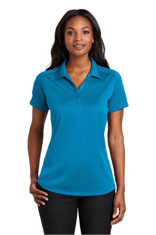 blue shirts classic -Port Authority Womens Moisture Wicking Short Sleeve Polo Shirt - Blue Wake